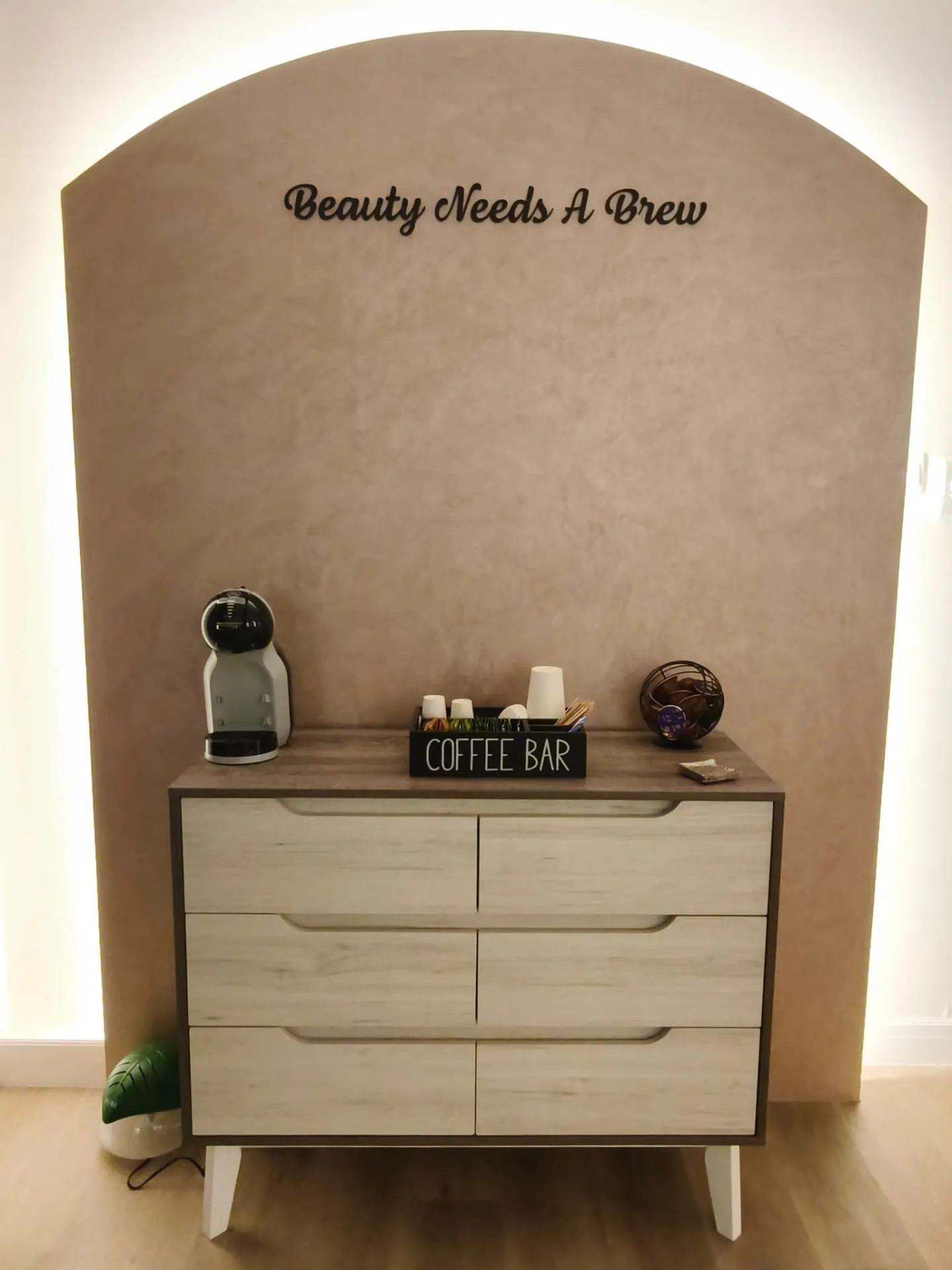 Beauty Needs A Brew — the in-salon coffee bar at Soul & Self in Al Nahyan, Abu Dhabi